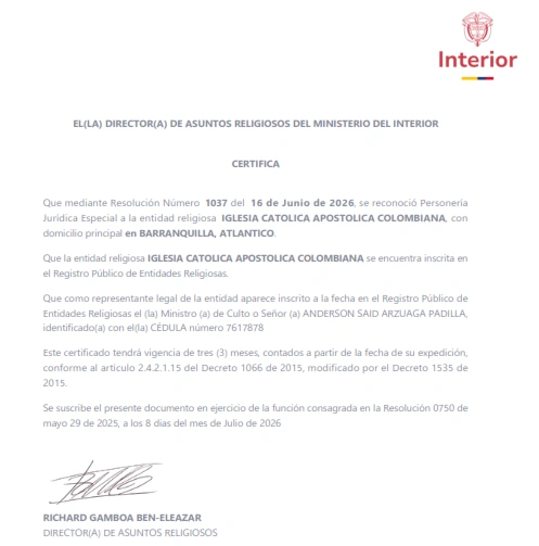 Certificado de existencia y representación legal