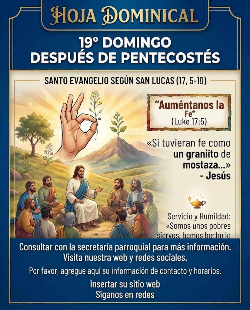 Portada Hoja Dominical — 19° Domingo después de Pentecostés - Año P