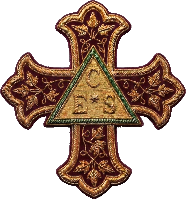Símbolo C.E.S. — triángulo con las letras Cristo Eterno Sacerdote atravesadas por la cruz